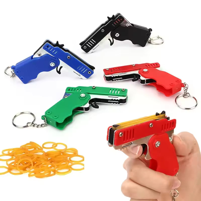 Pocket Band Launcher – Mini Rubber Band Toy Keychain