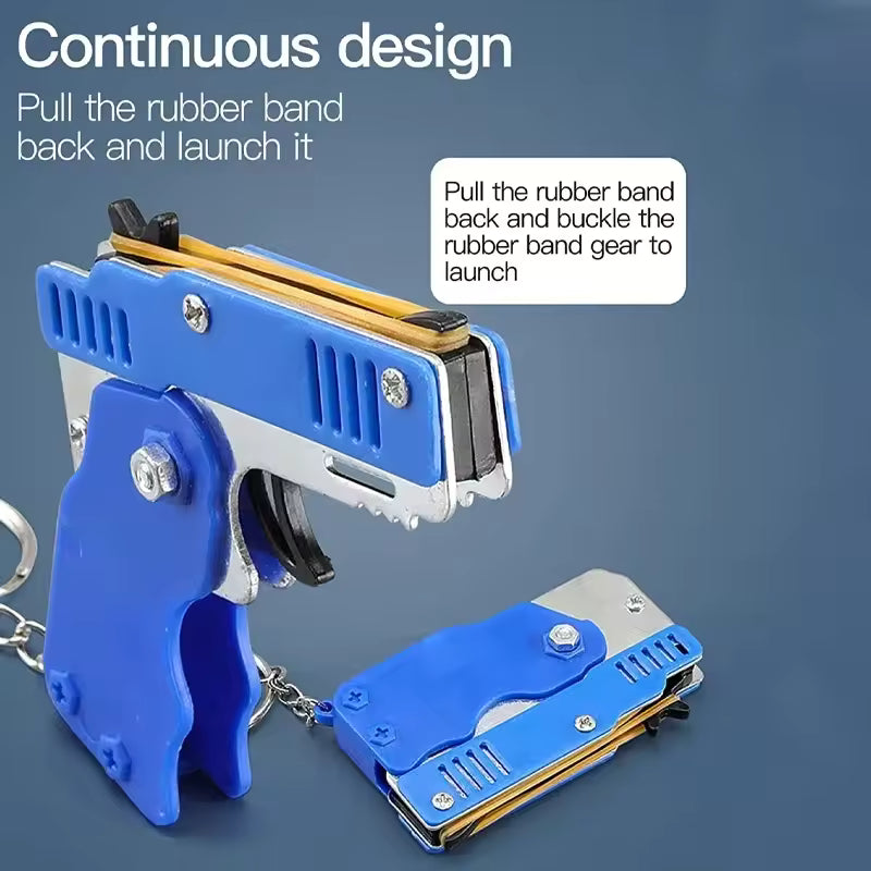 Pocket Band Launcher – Mini Rubber Band Toy Keychain