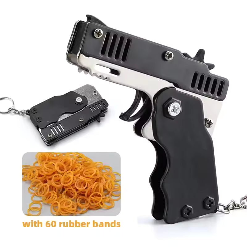 Pocket Band Launcher – Mini Rubber Band Toy Keychain